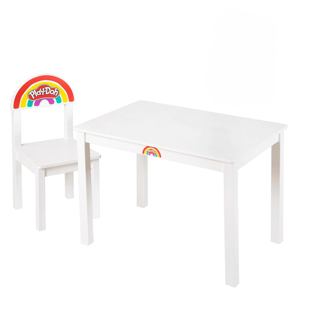 Møbelgruppe for barn Play-Doh 12 deler hvit massivtre bakside