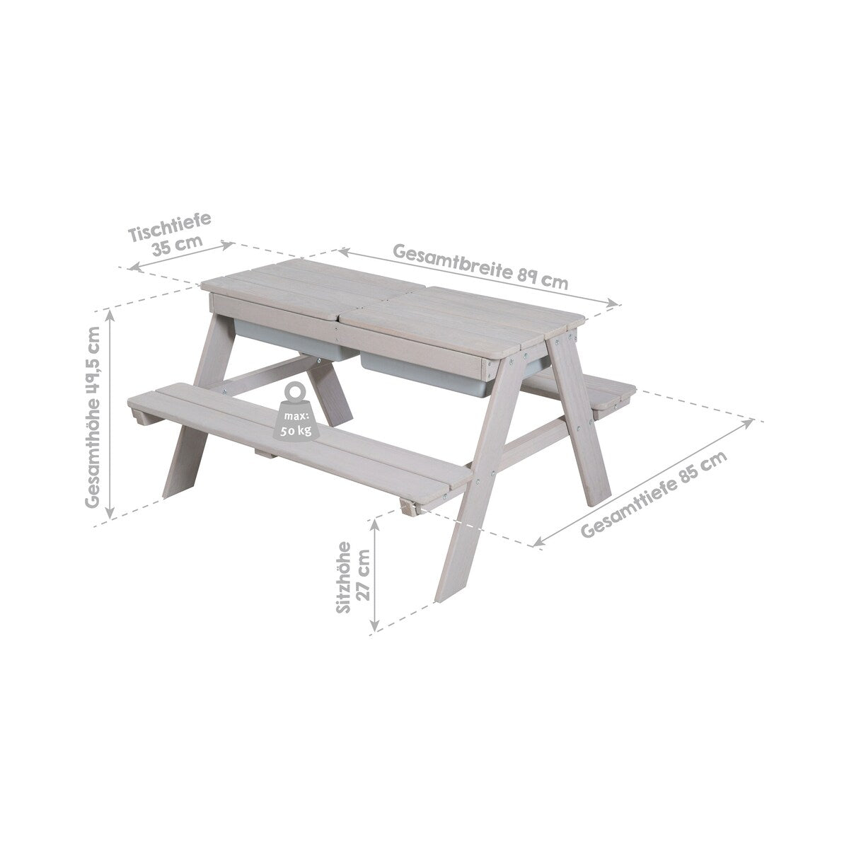 Møbelgruppe for barn Play for 4 Outdoor Deluxe 89x86 cm - roba