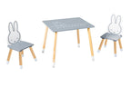Møbelgruppe for barn Miffy 3 deler bord og stoler forfra