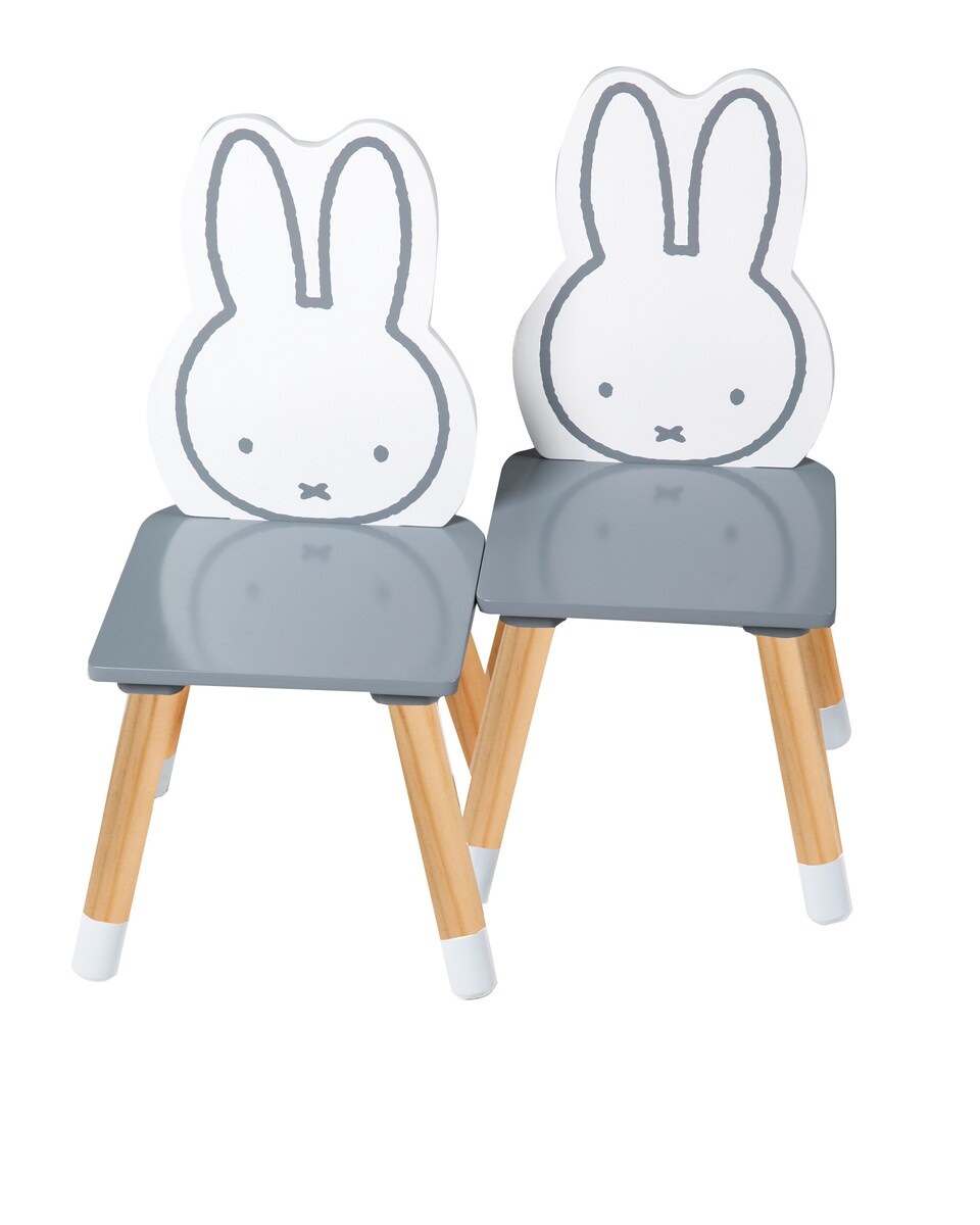 Detalj av bordplate med tall og miffy-ansikt på Møbelgruppe for barn Miffy 3 deler bord og stoler