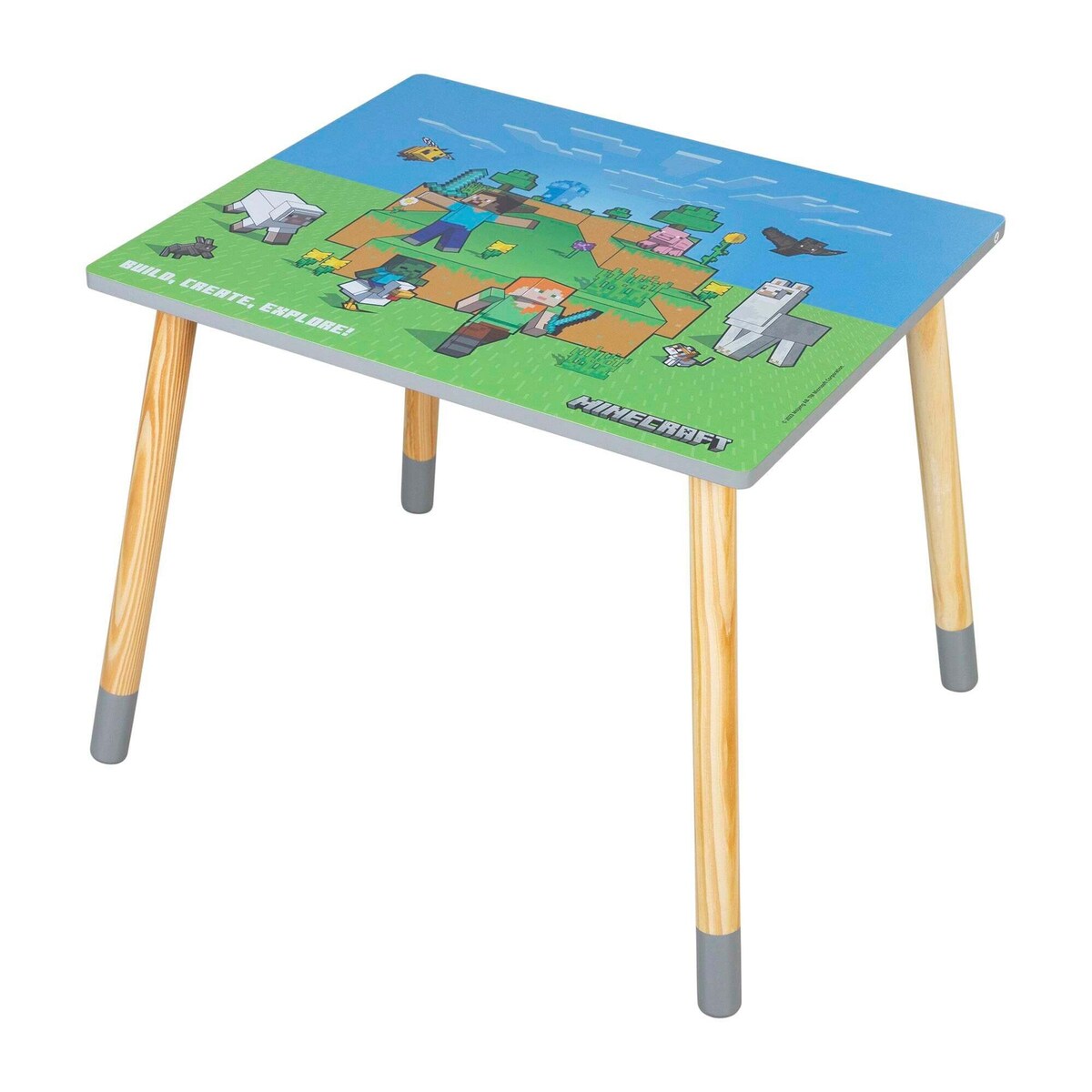 Møbelgruppe for barn MINECRAFT 1 bord med 2 stoler detalj