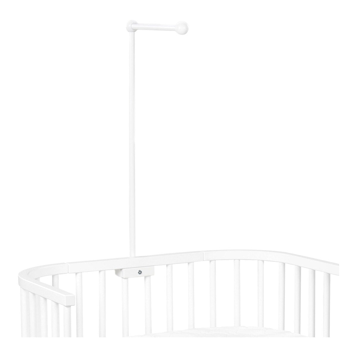 Mobileholder for alle babybay-modeller med rundstaver i hvit lackert finish