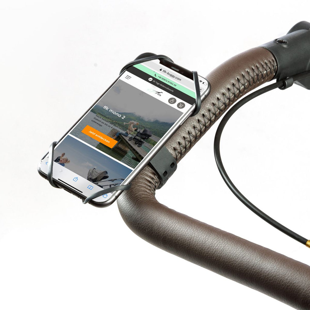 Mobilholder til barnevogn med 360° rotasjon, silikonfeste forfra