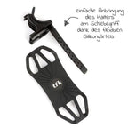 Nærbilde av rutsjhemmende klemming på Mobilholder til barnevogn med 360° rotasjon, silikonfeste