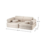 Modulær barnesofa Teddy 9 deler 132x78x46 cm bakside