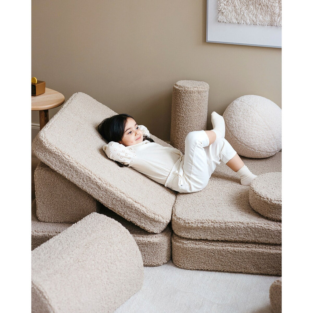Modulær barnesofa Teddy 9 deler 132x78x46 cm som borg