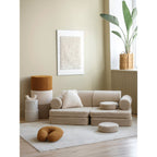 Modulær barnesofa Teddy 9 deler 132x78x46 cm som hemmelig gjemmested