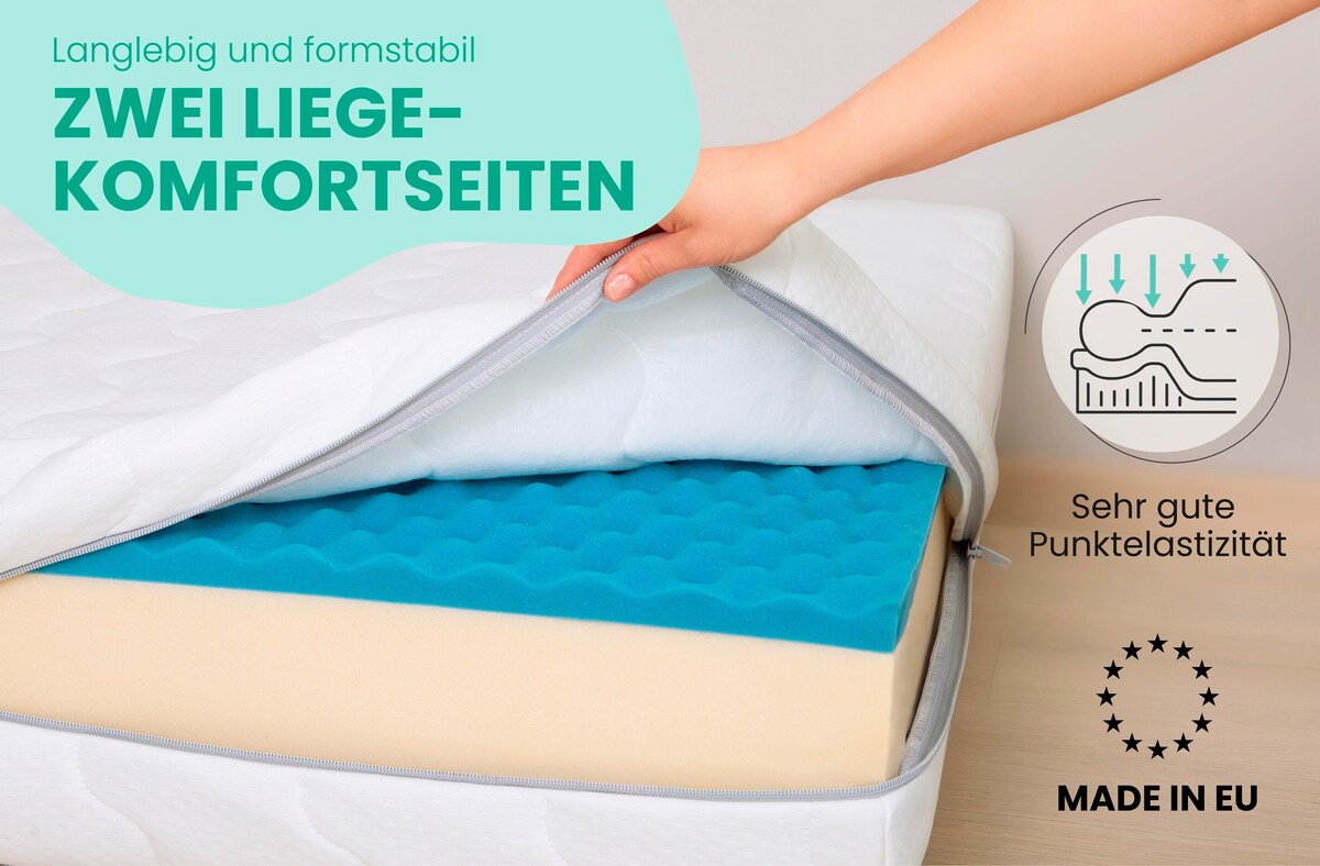 Montert Madrass AloeVera Fresh 90 x 200 cm lommemadrass på seng