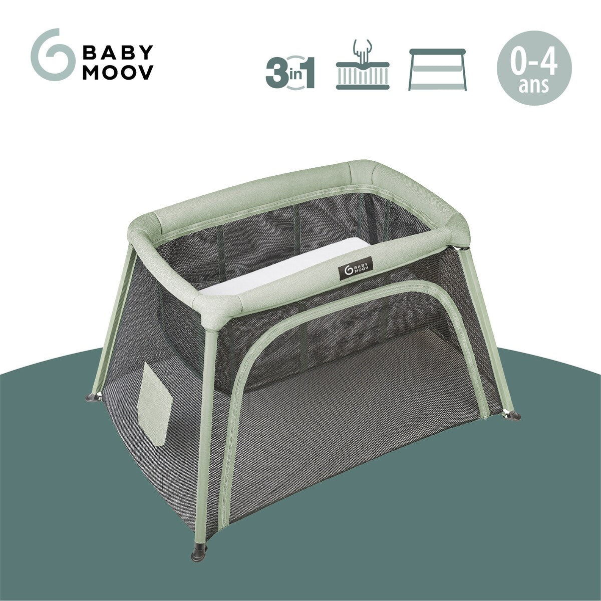 Montert Reiseseng 3-i-1 Moov & Comfy med åpen side