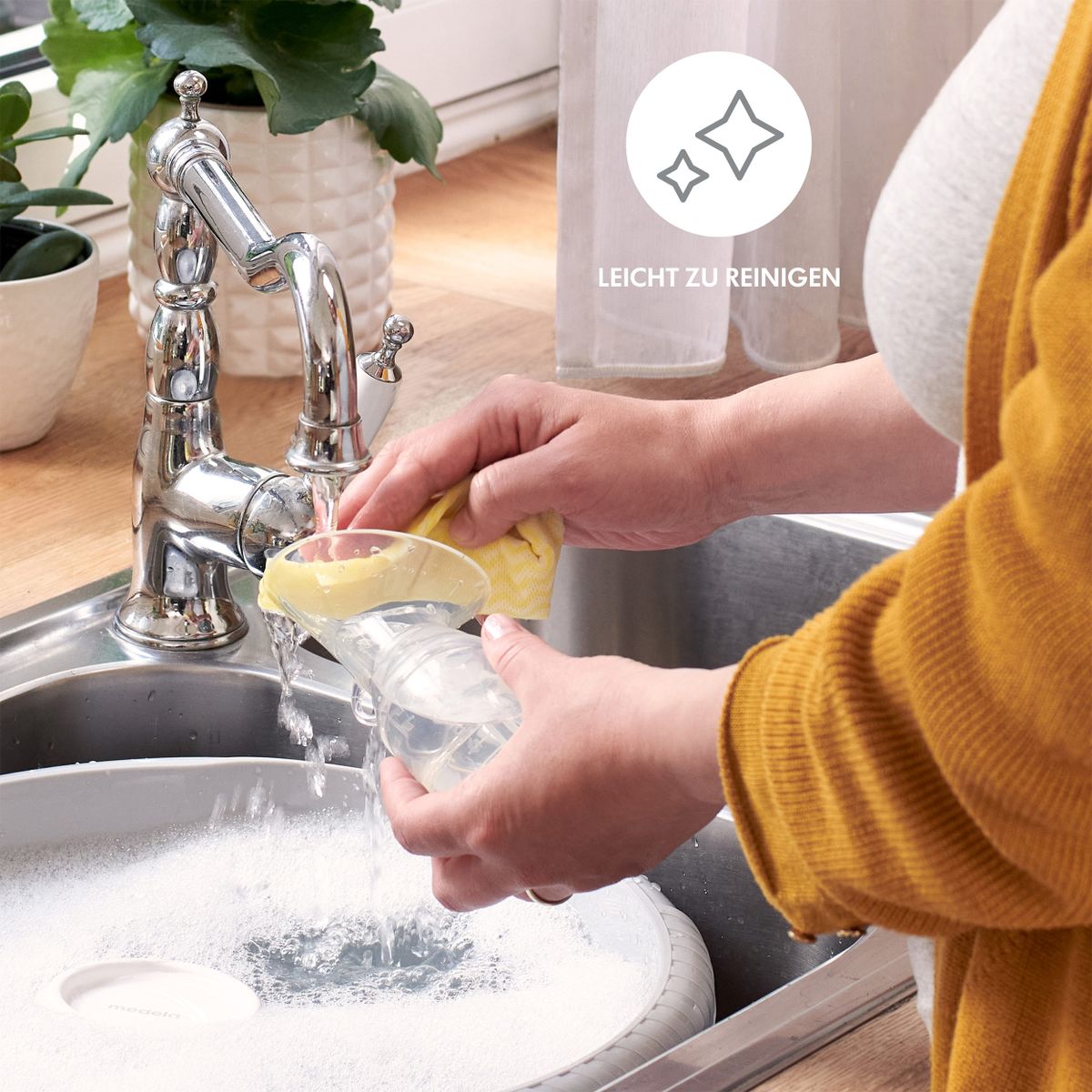 Morsmelkoppsamler i silikon 100 ml, BPA-fri Medela med lokk
