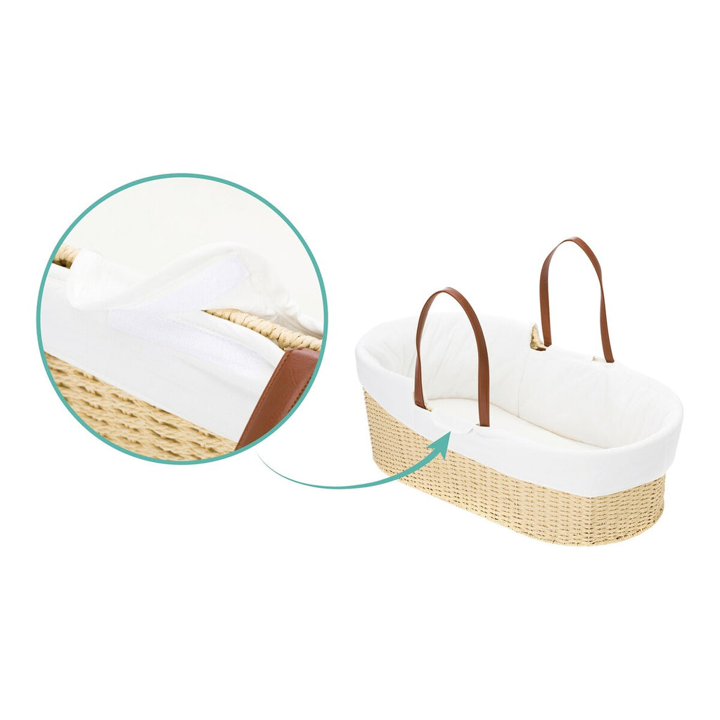 Moseskurv med madrass 86x45x31 cm, opptil 9 kg montert med madrass
