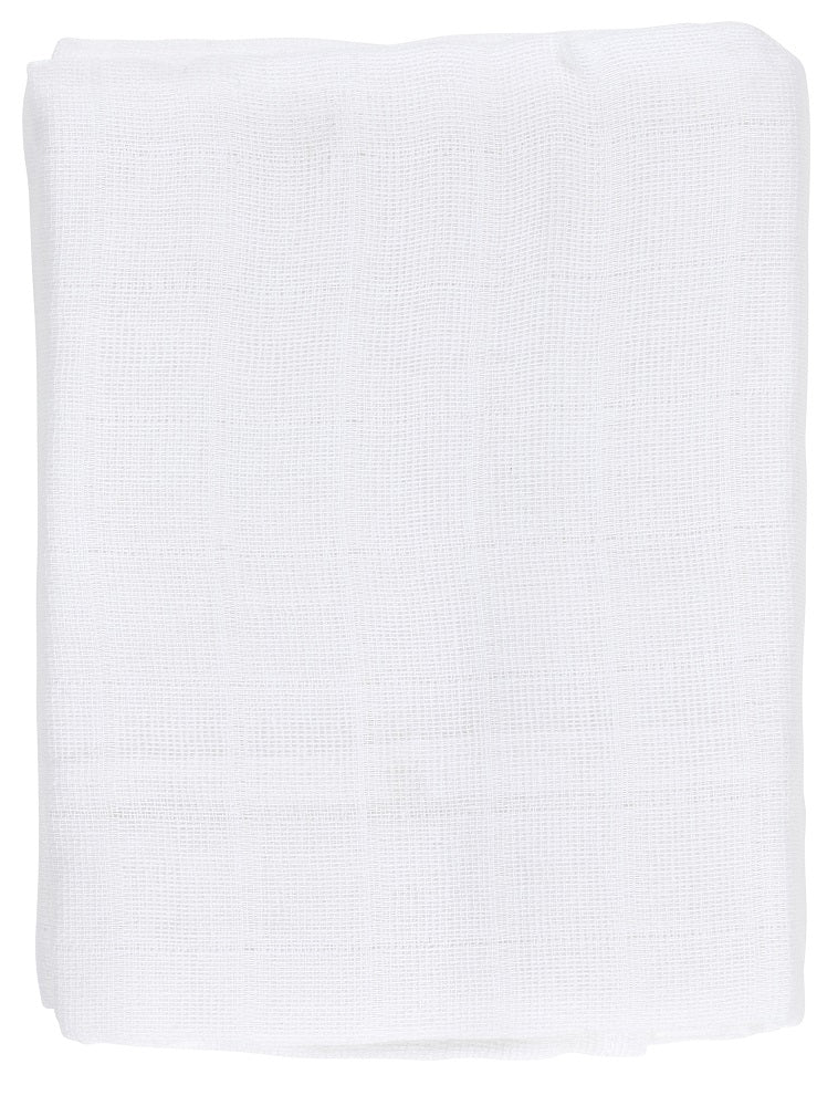 Mullbleier 3-pack økologisk bomull 80x80 cm hvit nærbilde av materiale