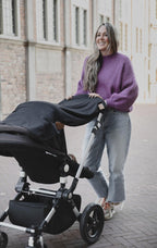 Montert Multifunksjonelt UV-teppe UPF 50+ Midnight Black - Cloby på barnevogn
