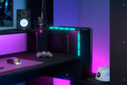 Skrivebord med LED-belysning på Multifunksjonshøyseng Online 1 svart med skrivebord LED