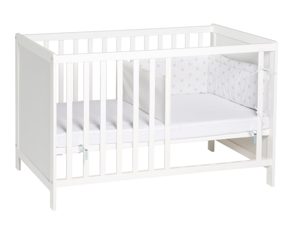 Multifunksjonsseng med bedside-funksjon 60x120 cm stjerner grå bakside