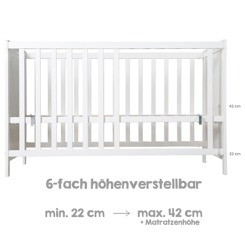 Multifunksjonsseng med bedside-funksjon 60x120 cm stjerner grå med himmel