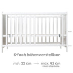 Multifunksjonsseng med bedside-funksjon 60x120 cm stjerner grå med himmel