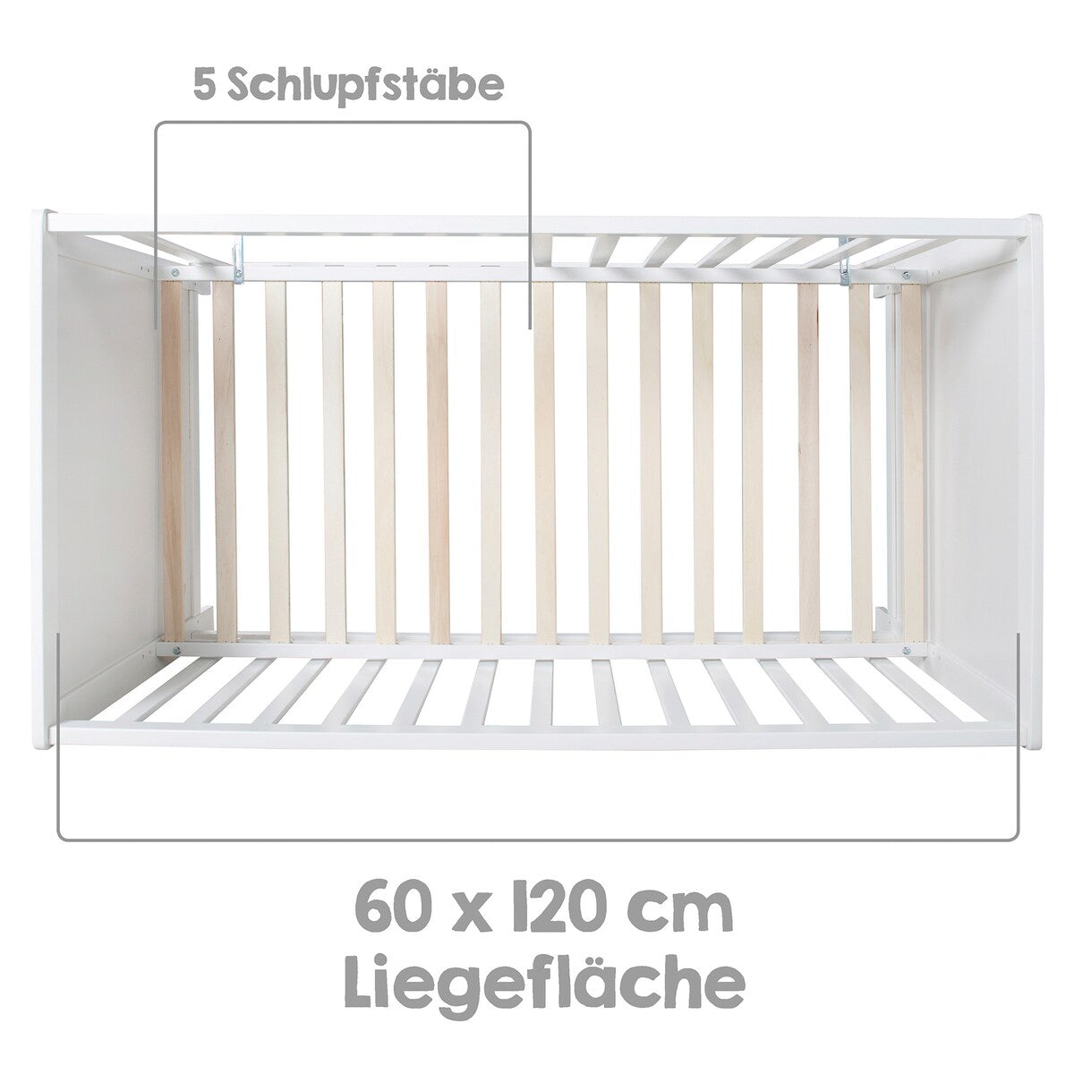 Multifunksjonsseng med bedside-funksjon 60x120 cm stjerner grå med madrass