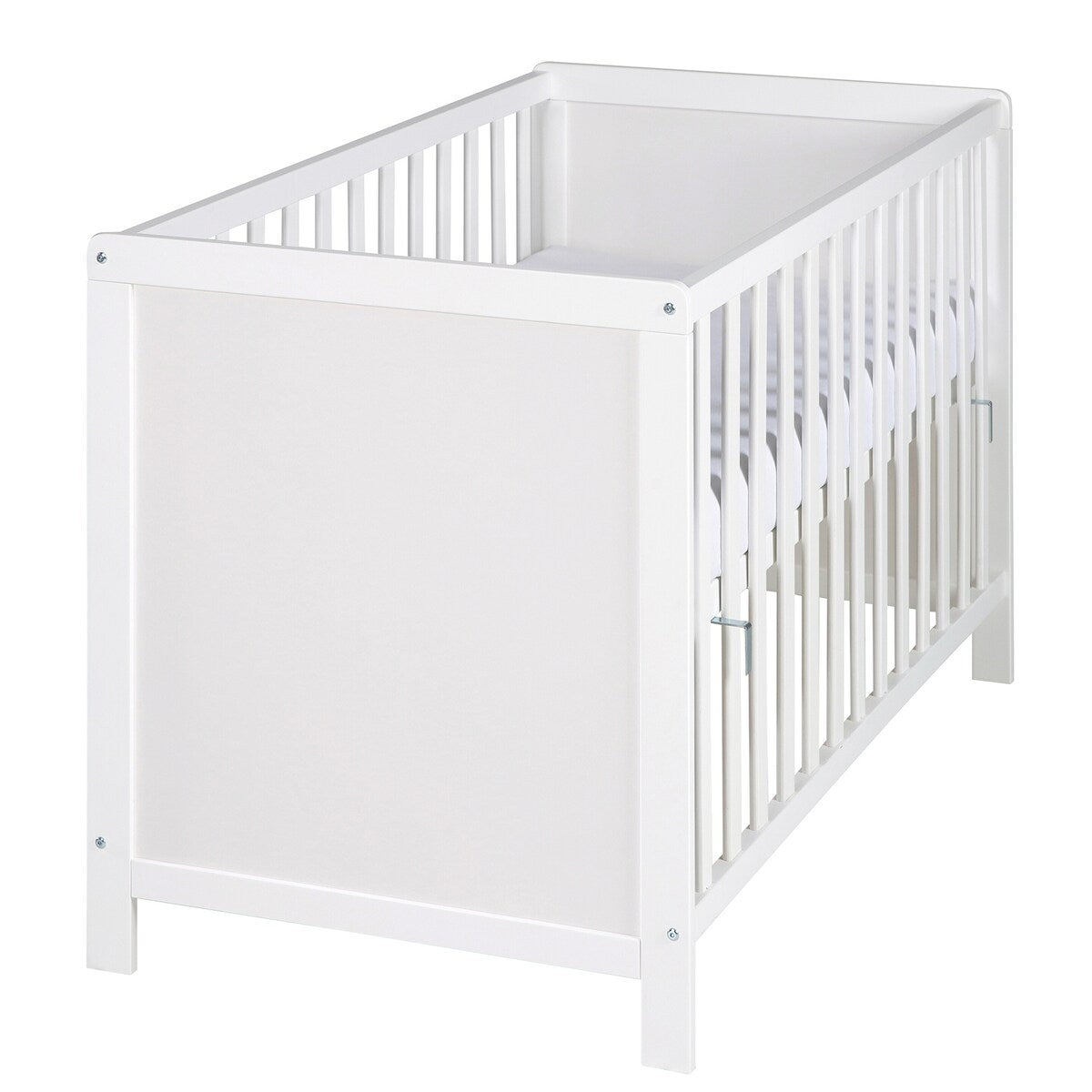 Nærbilde av multifunksjonsseng med bedside-funksjon 60x120 cm stjerner grå