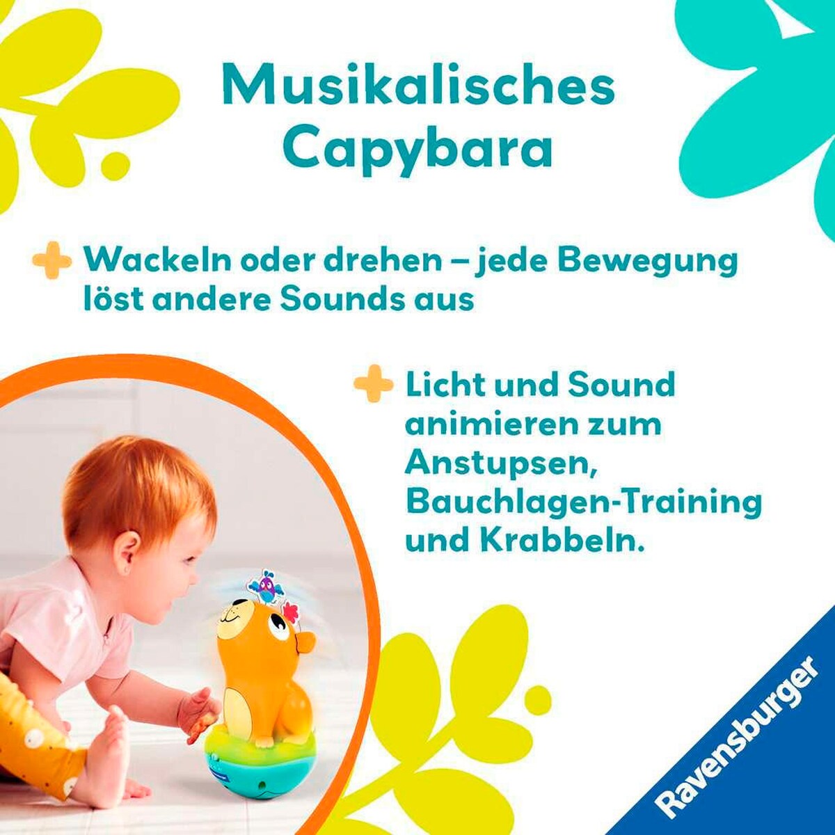 Detalj av lys og lyd på musikalsk tumlefigur kapybara