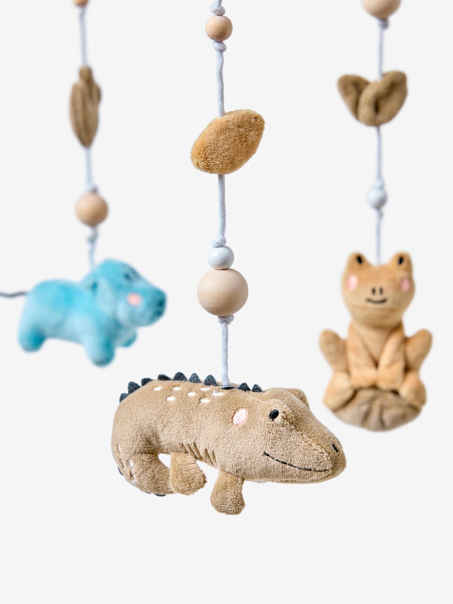 Detaljbilde av figurer på Musikkmobile HIPPO BAYOU med spilledåse