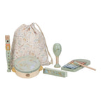 Alle fem instrumenter i Musikksett Safari Friends 5 instrumenter i tre - Little Dutch samlet