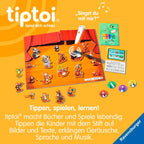 Nærbilde av spillbrikker i Musikkspill med dyr for tiptoi