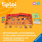 Spillplan med oppklappbare gardiner i Musikkspill med dyr for tiptoi