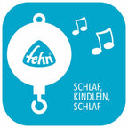 Musikkuro havbarn med mekanisk spilleverk - Fehn montert på babybett