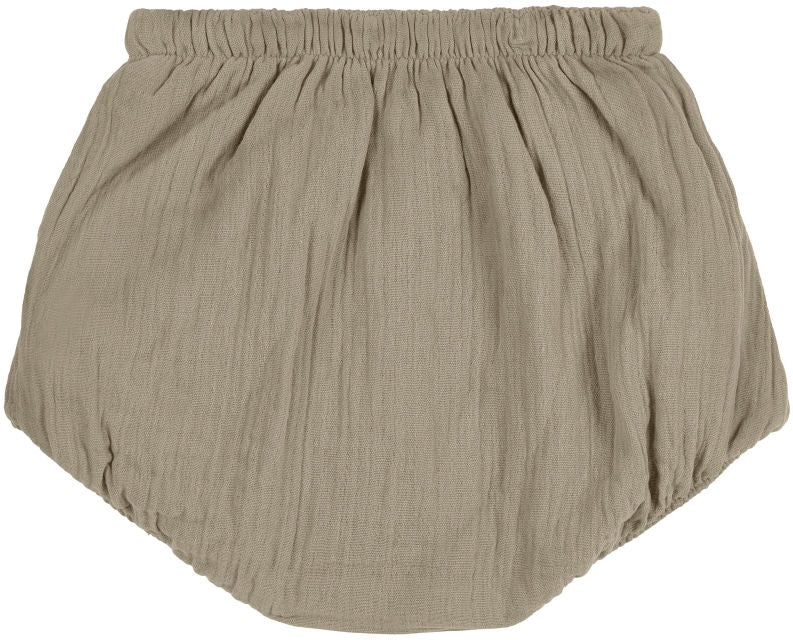 Muslin-pumpebuske GOTS økologisk bomull str. 74/80 oliven bakside