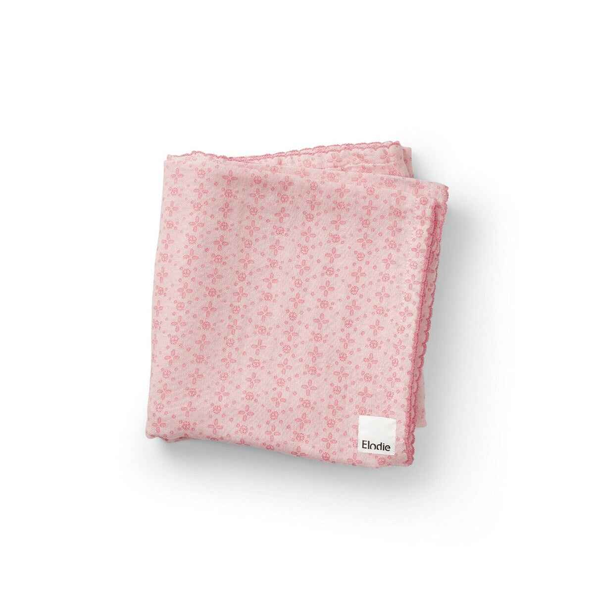 Muslinteppe Embroidery Anglaise Pink 80x80 cm forfra
