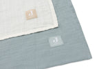 Musseklut 2-pack hydrofil 115x115 cm sjøgrønn/ivory lagt ut flat