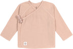 Musselin kimonoomslagsbody GOTS str 50 56 powder pink forfra
