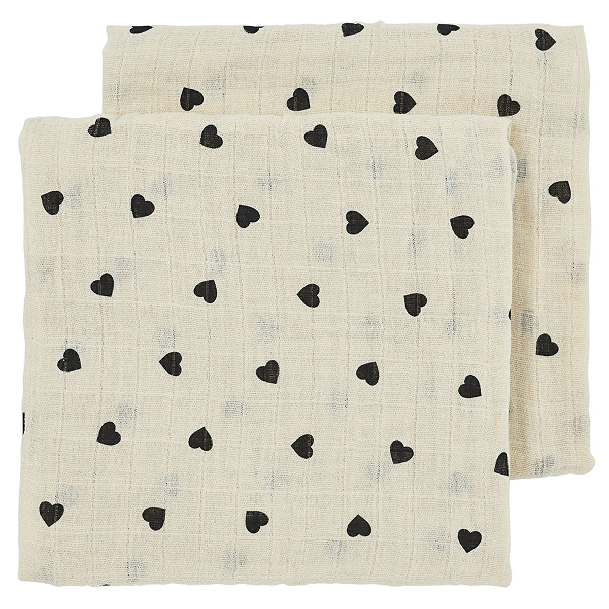 Musselinbleier 2-pack forvasket 70 x 70 cm Sweet Heart - Meyco forfra