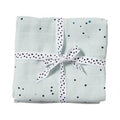 Musselinklut 2-pack Dreamy Dots blå 120x120 cm Done by Deer forfra