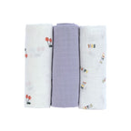 Musselinkluter 3-pack 85x85 cm økologisk bomull kirsebær - i bruk som spyttklut