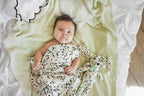 Musselinteppe Dalmatian Dots 80x80 cm bambus/bomull montert i vogn