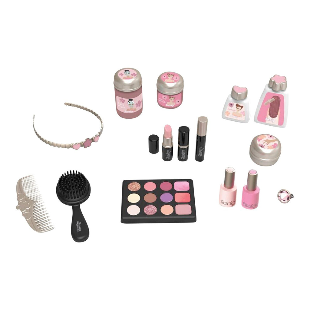 My Beauty sminkebord med krakk og 15 tilbehør nærbilde av speil