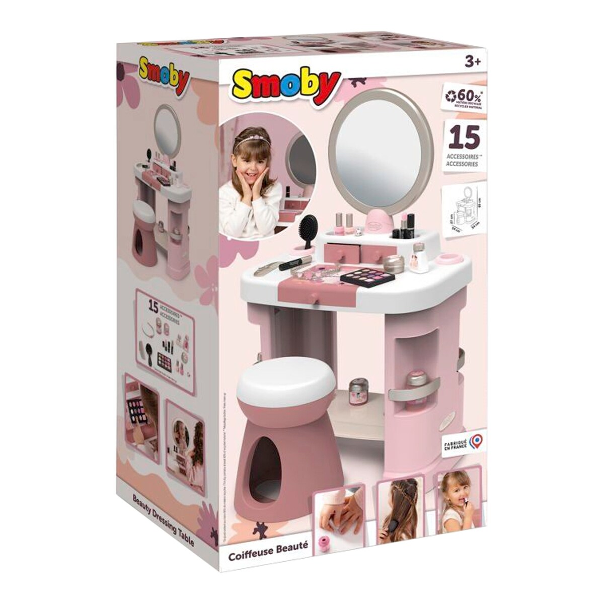 My Beauty sminkebord med krakk og 15 tilbehør oppbevaringsskuffer