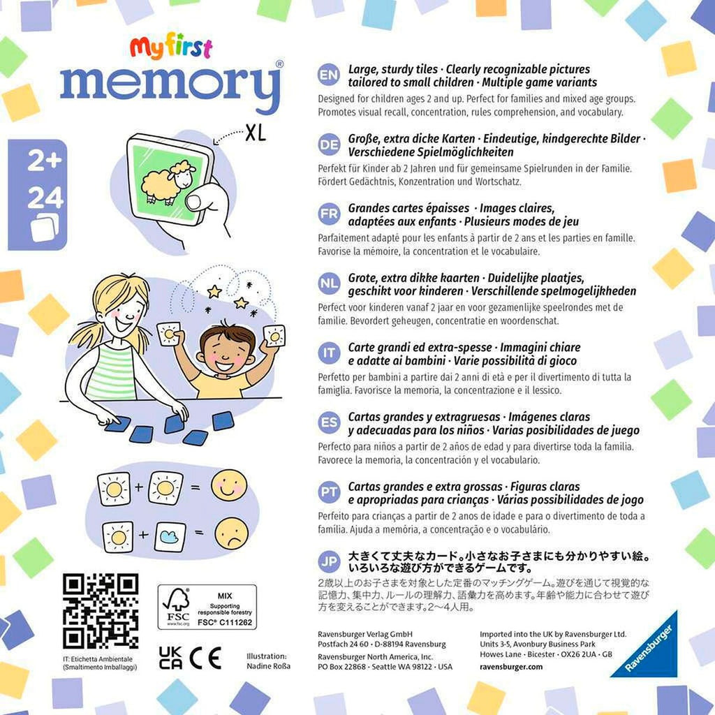 My first memory® mine favoritting baksiden av kort