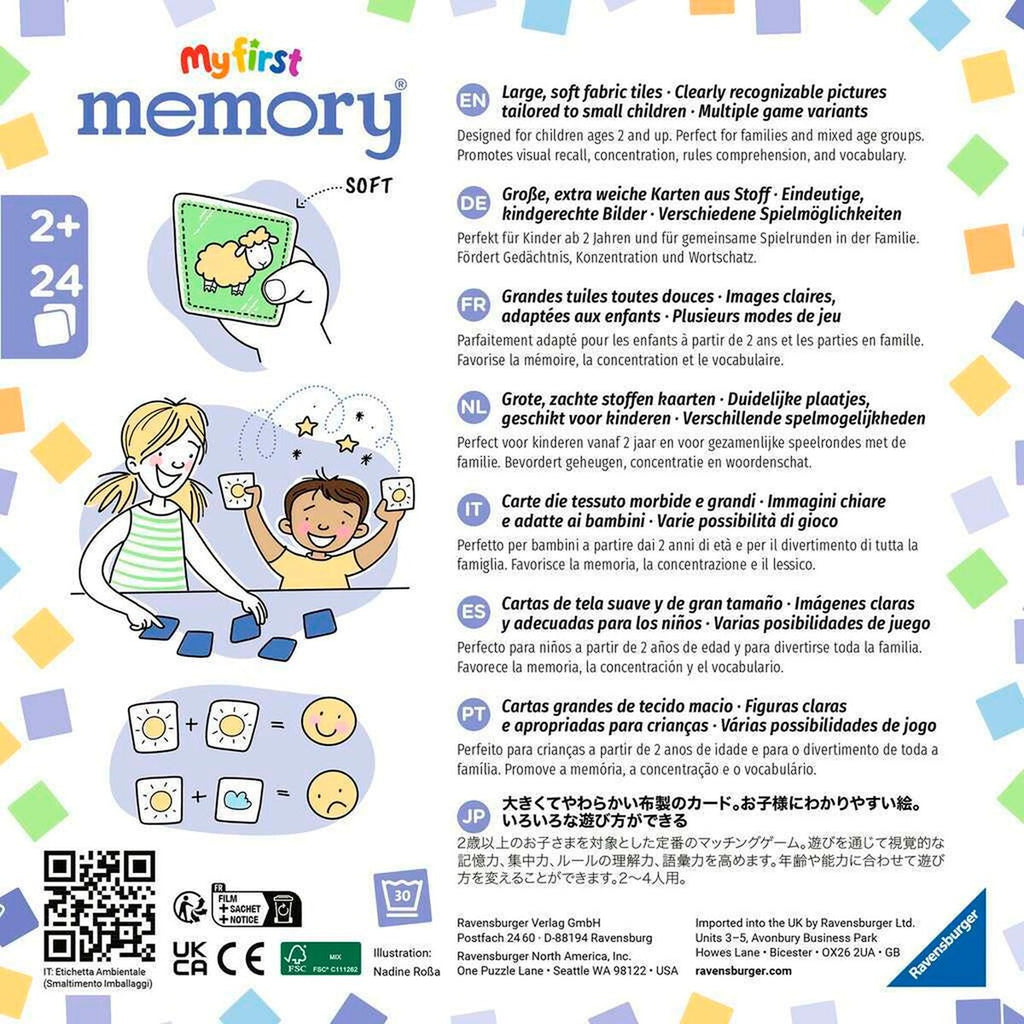 My first memory® plysj hukommelsesspill baksiden av kortene