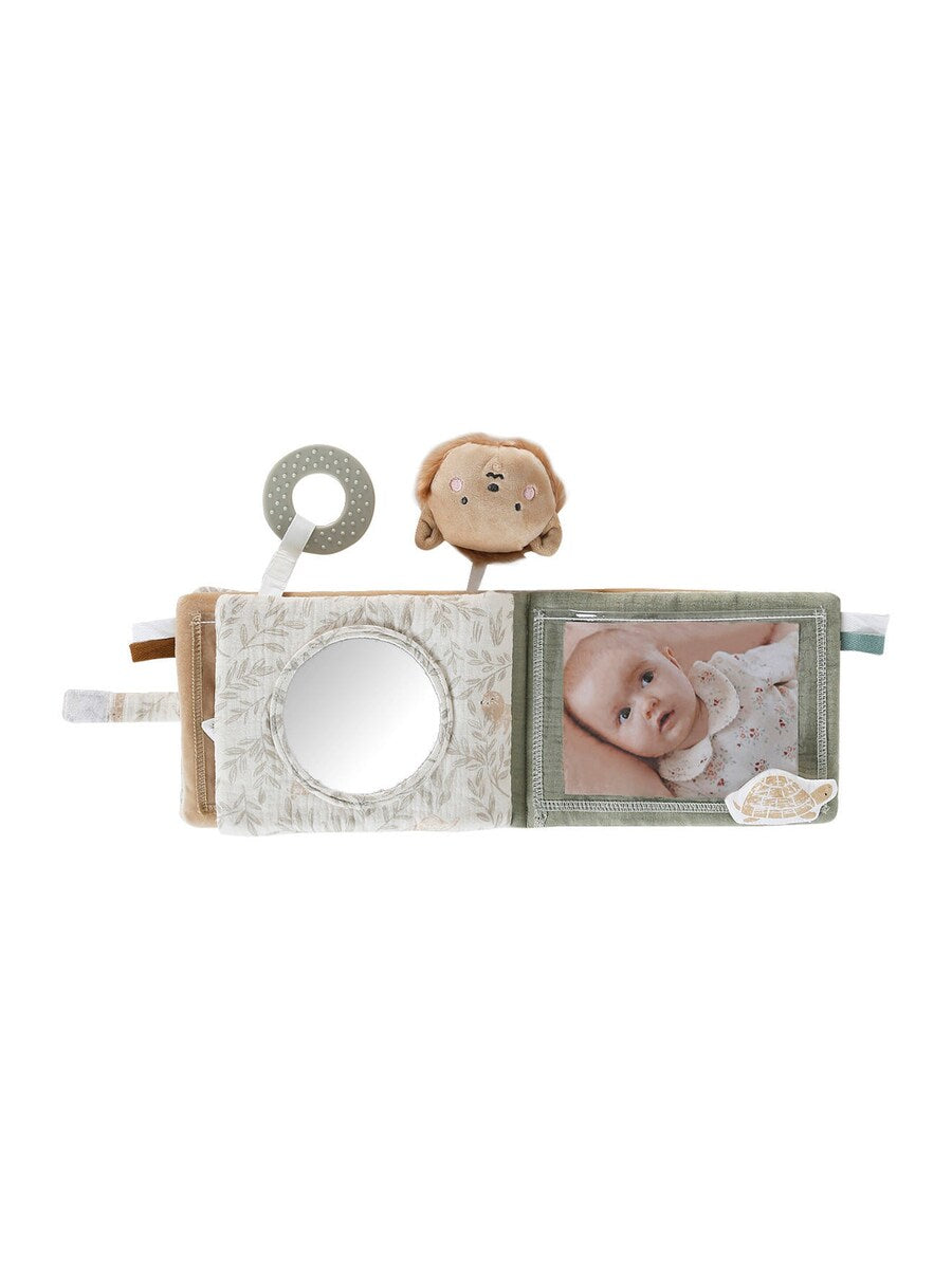 Myk fotobok for baby BABYLON bomull 17x14 cm montert og åpen