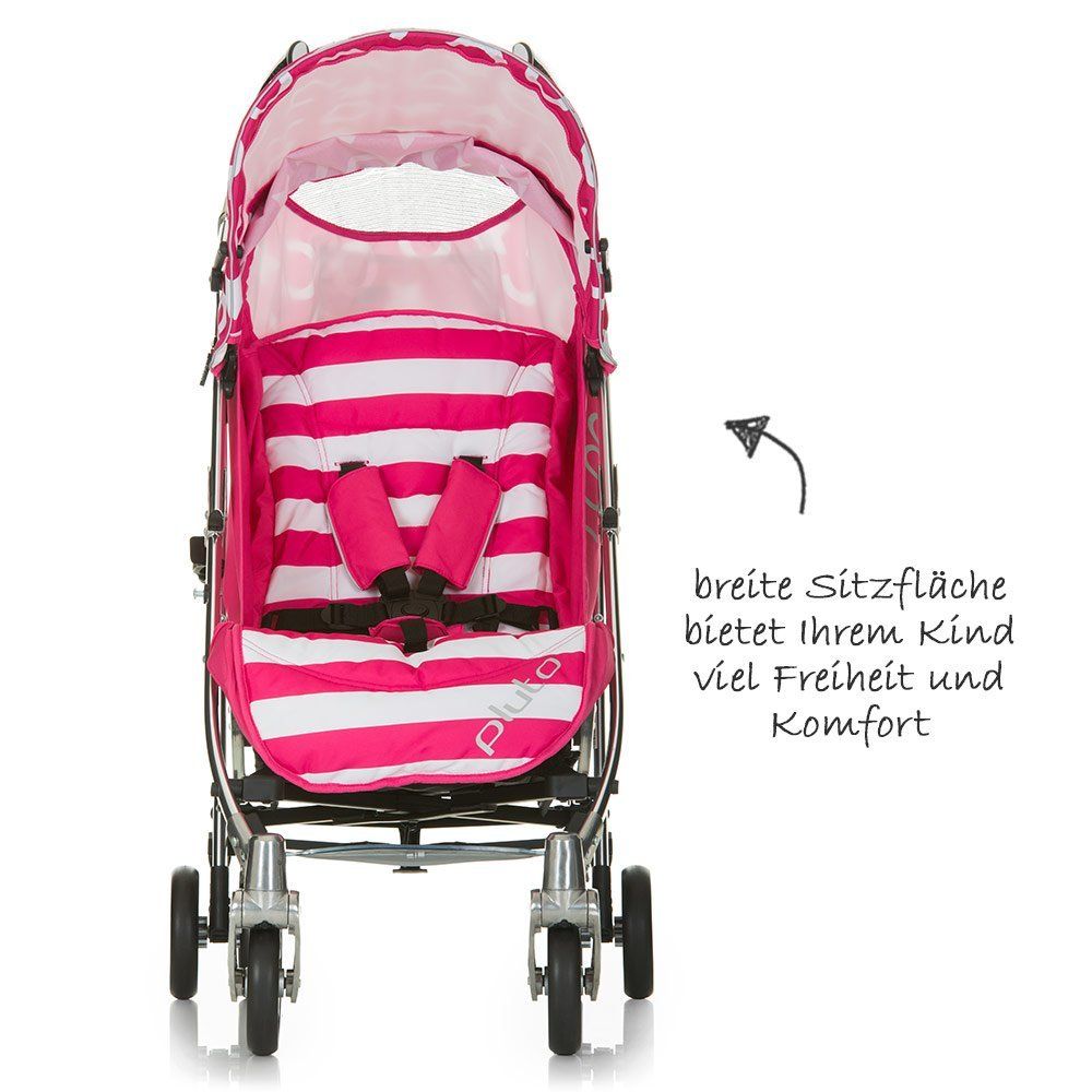 Nærbilde av luftkammerratt på Trillevogn Pluto Stripe Pink