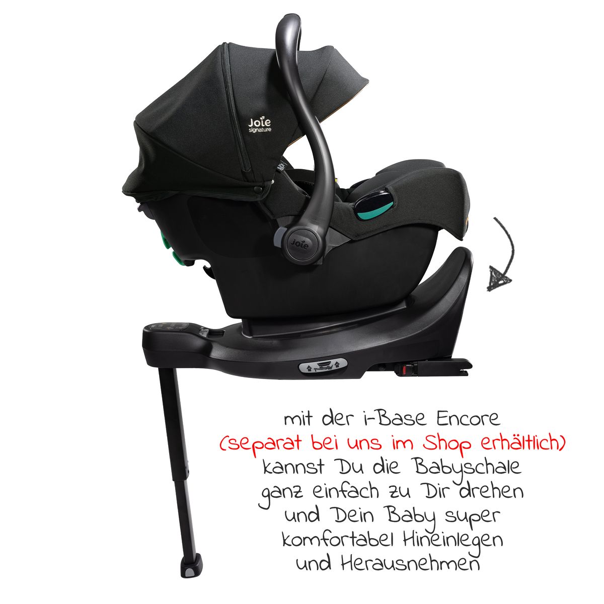Nærbilde av justerbar hodestøtte på Babystol i-Jemini i-Size - Joie Signature