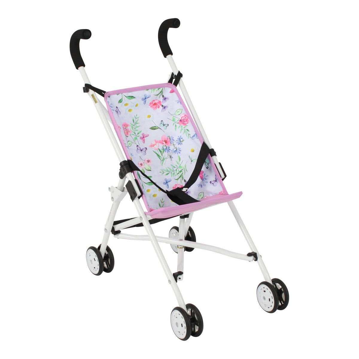 Nærbilde av sikkerhetsbelte på Dukke-buggy Mini Roma 50x29x57 cm