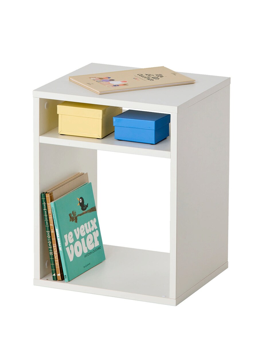 Nattbord CASE for barnerom MDF hvit 34x30x44 cm bakside