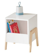 Nattbord for barnerom RETRO hvitt tre 33x30x40 cm forfra