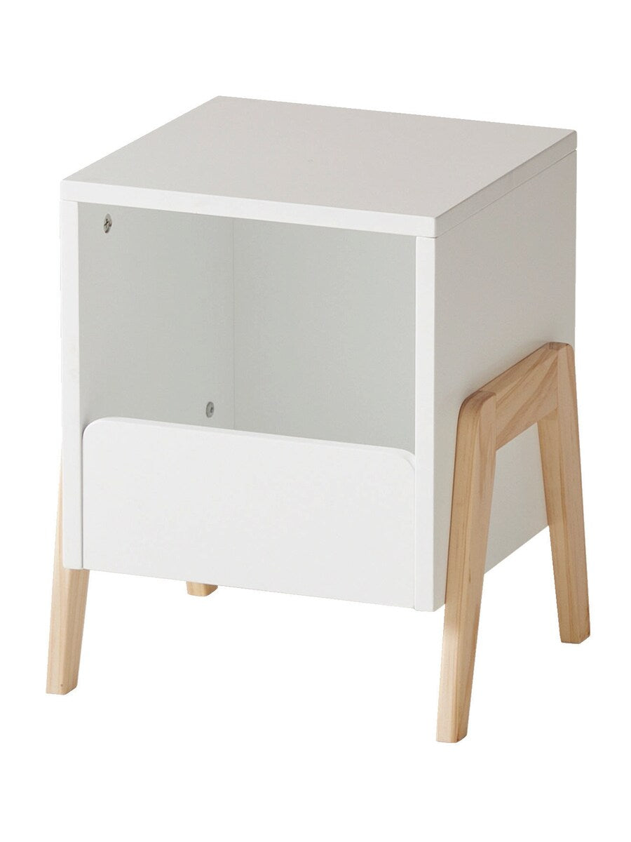 Nattbord for barnerom RETRO hvitt tre 33x30x40 cm bakside