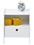 Nattbord Sirius for barn i MDF hvit 42x48 cm forfra