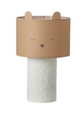 Nattbordslampe BJØRN med teddyfleece-fot forfra